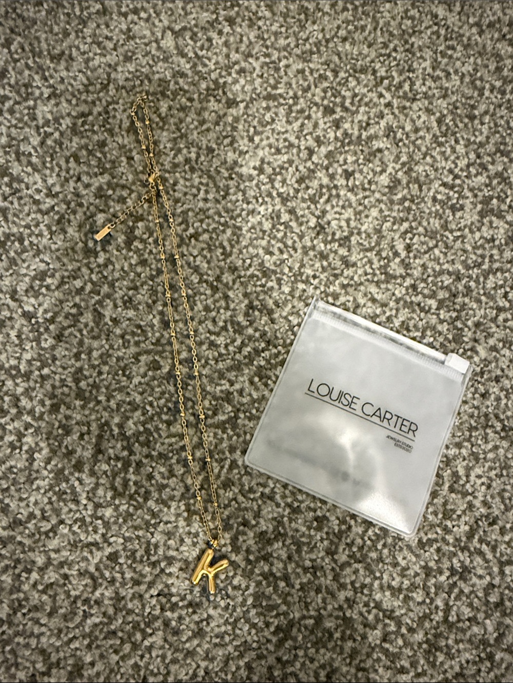 Louise Carter Gold K Initial Pendant Necklace for Women